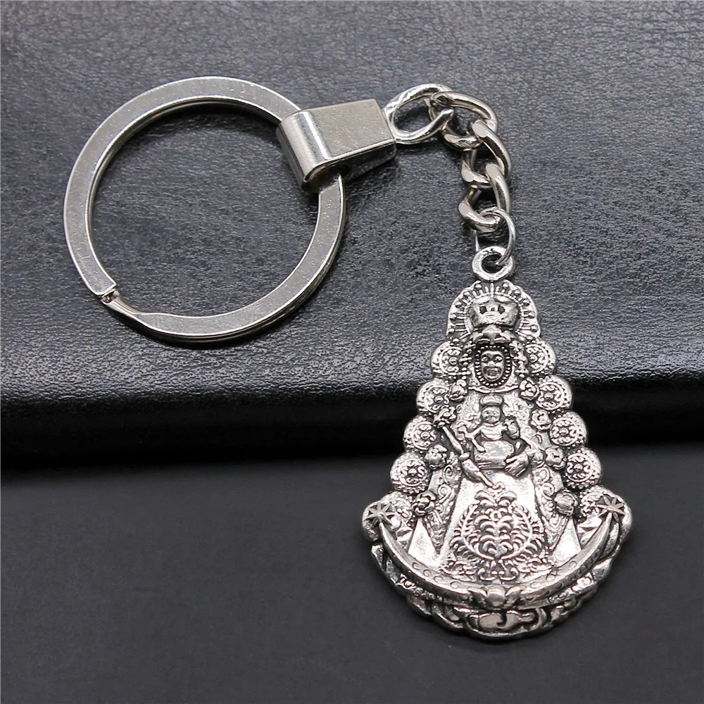

DIY Metal Keychain Holder Antique Silver Color 42x28mm Retro Medieval Princess Queen Pendant Keyring Souvenirs Gift