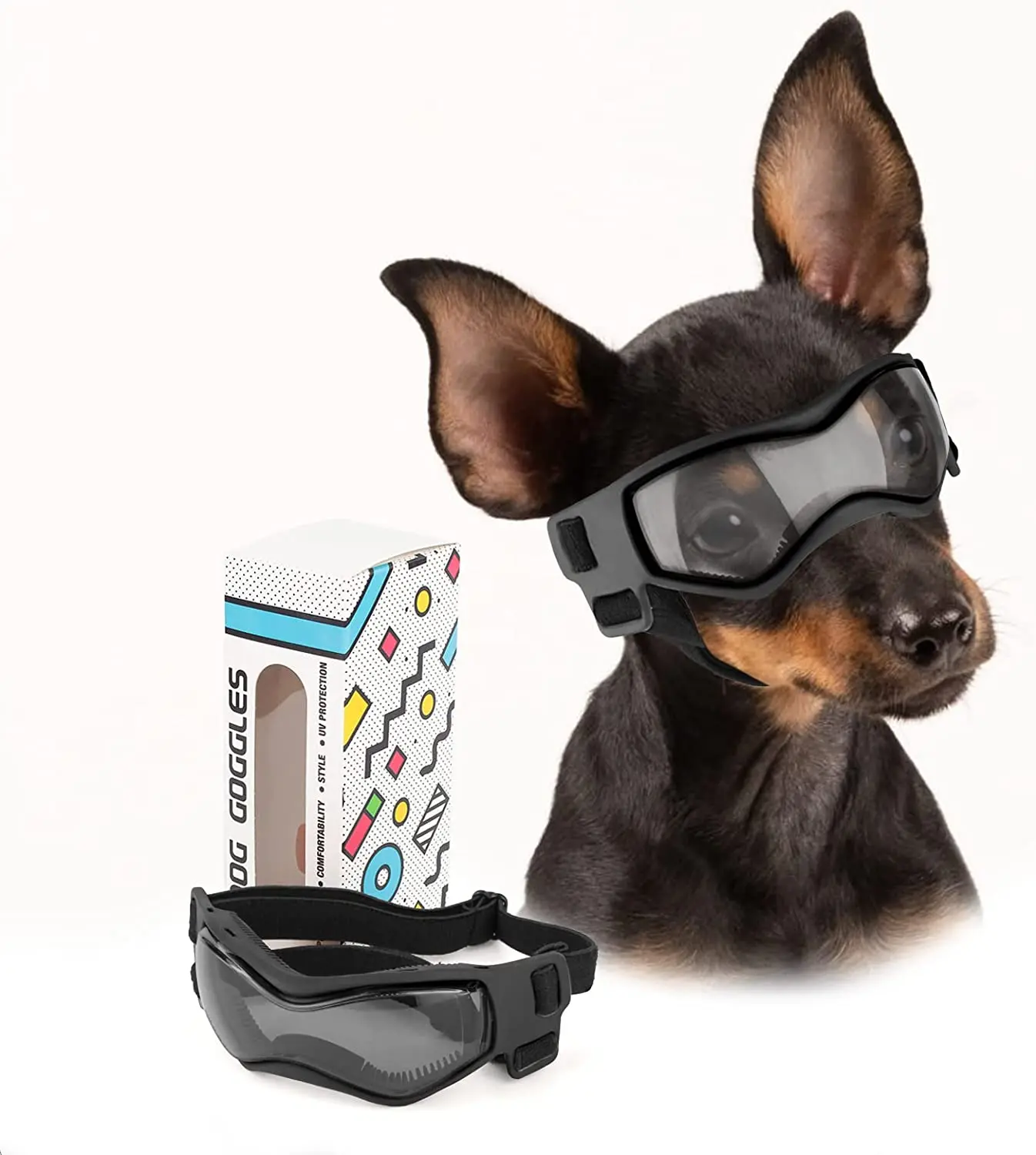 ATUBAN Dog Goggles Small Breed, Dog Sunglasses for Small Breed UV Protection Eyewear for Small Dog puppy Outdoor Riding Driving