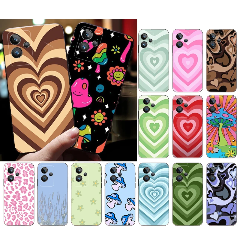 

Love Heart Flower Mushroom Phone Case for OPPO Realme 10 Pro Plus 9 8 7 6 Pro 6i GT 2 Pro X2 Pro C21Y C11 X3 SuperZoom GT Master