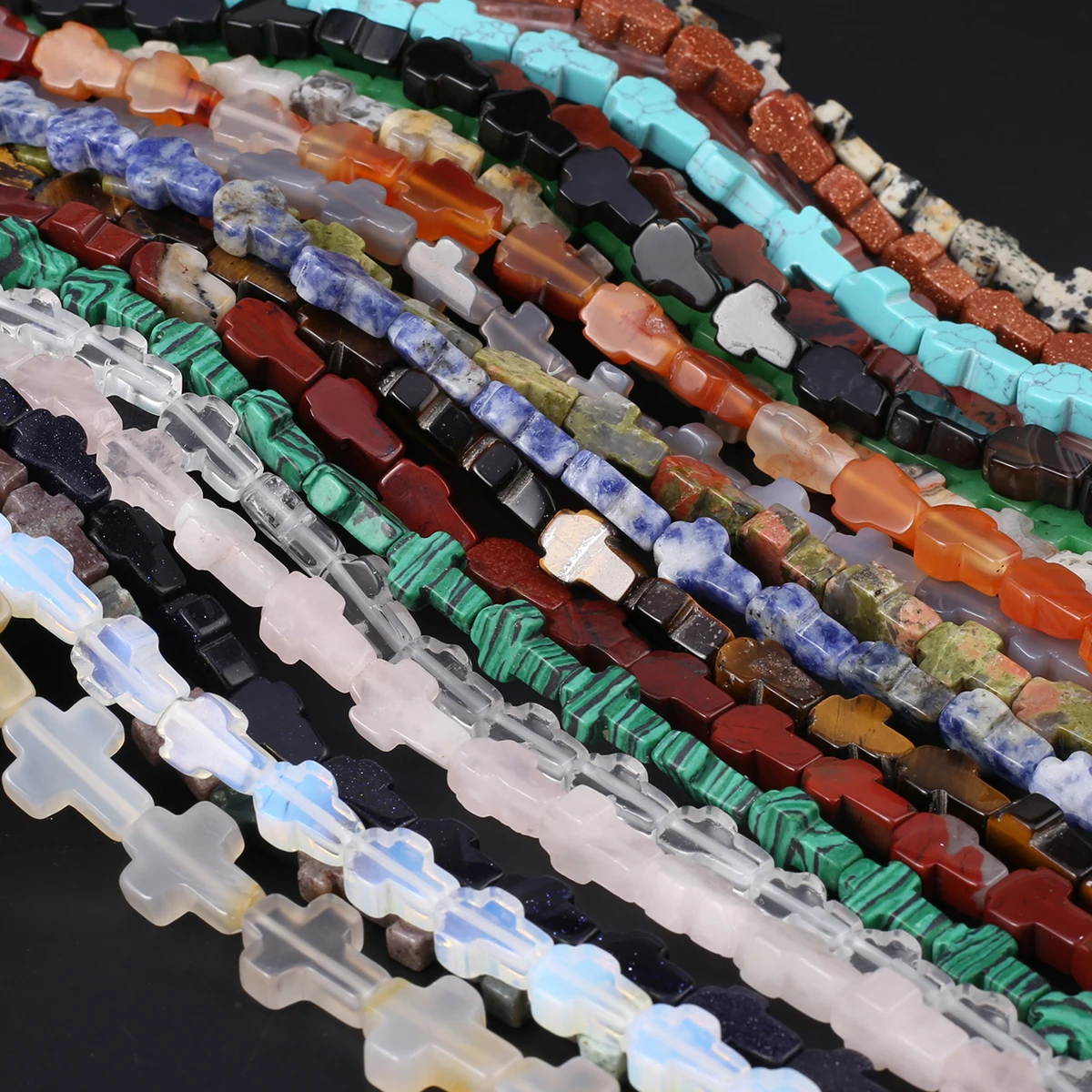 

Бусины из натурального камня, небольшой лечебный кристалл в форме Креста, агат, камень для изготовления ювелирных изделий, украшение ожерел...