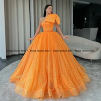 orange strapless prom gowns with a big bow organza evening dresses womens dress 2022 new sleeveless gown zipper vestidos de fie