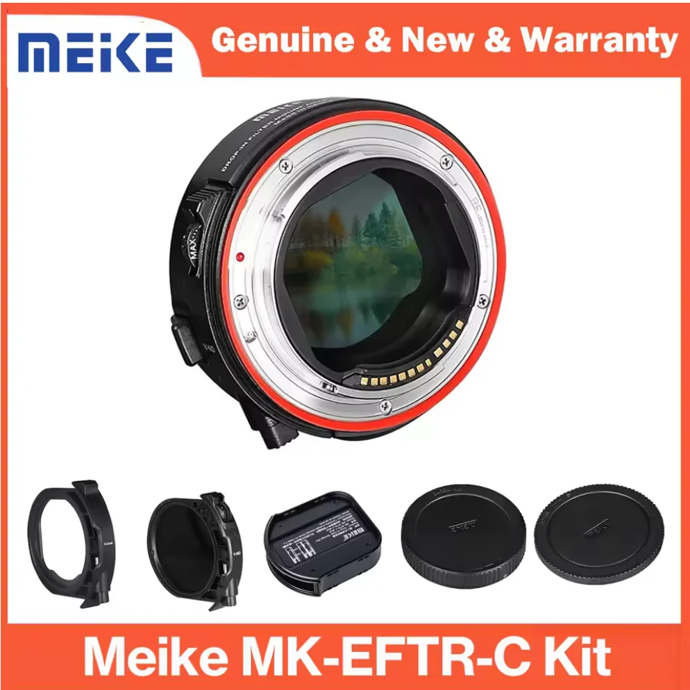 Фото Адаптер для крепления объектива Meike MK-EFTR-C с автоматической фокусировкой и вставным фильтром ND, УФ-фильтром для объектива EF на Canon EOS R R5 R6 RP C70 №1