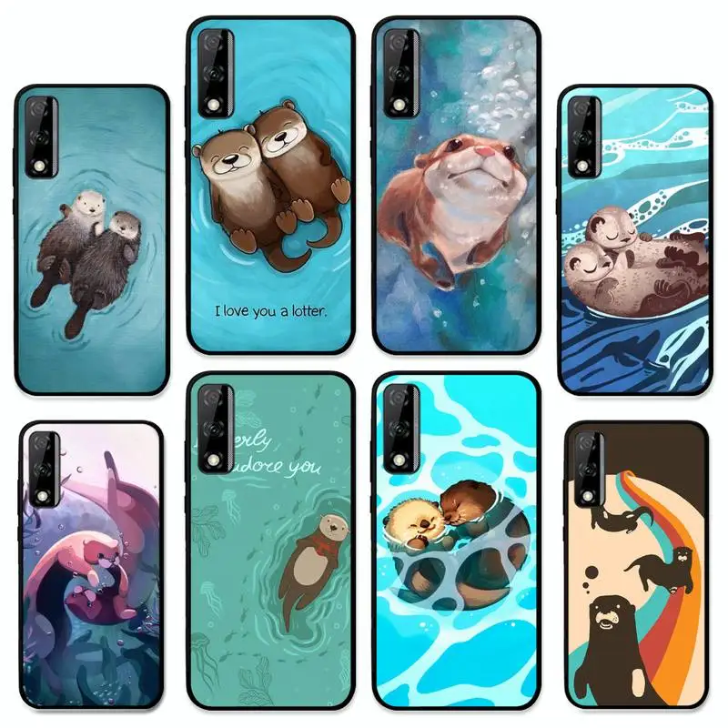 

cartoon Otter Phone Case for Huawei Y 6 9 7 5 8s prime 2019 2018 enjoy 7 plus