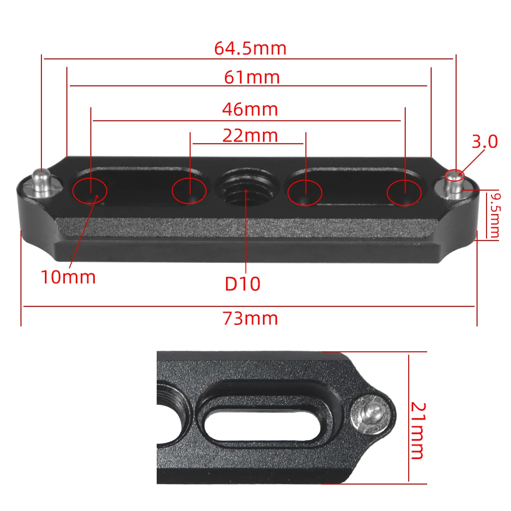 Быстросъемный безопасный мини-зажим NATO 1/4 дюйма 3/8 адаптер слайдера для камер DSLR