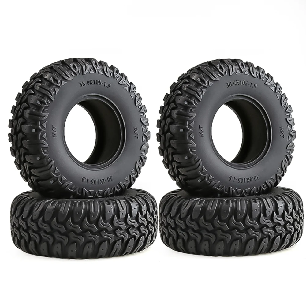 

4PCS 105MM 1.9 Rubber Tires Wheel Tyres for 1/10 RC Crawler Car Traxxas TRX4 RC4WD D90 Axial SCX10 II III Redcat MST