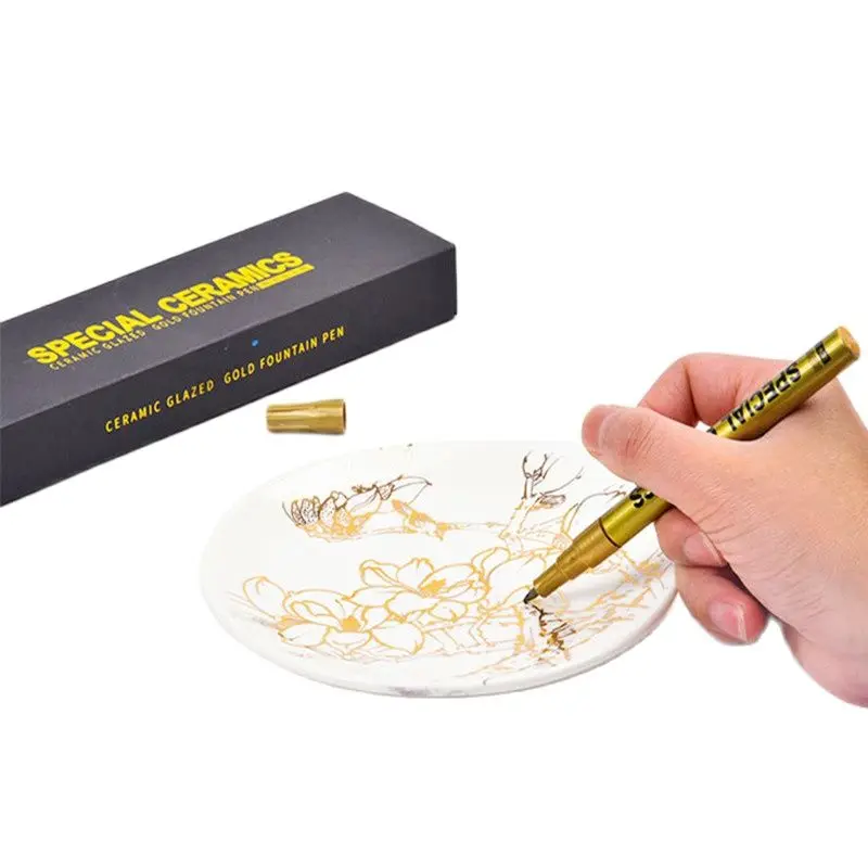 

Керамическая золотая водная ручка, керамика, ручка для глазурованной краски, ручка для рисования в гончарном стиле, ручка для рисования в гончарном стиле, инструмент для ручной росписи, ручка с крючком