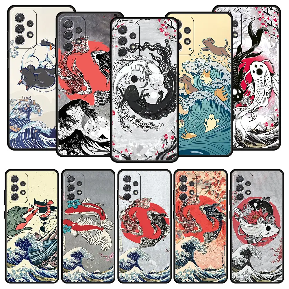 

Koi Fish Phone Case For Samsung Galaxy A73 A53 A33 5G A13 4G A03 A23 A21s A03s A11 A31 A41 A51 A52 A71 M21 M22 M31 A01 Cover