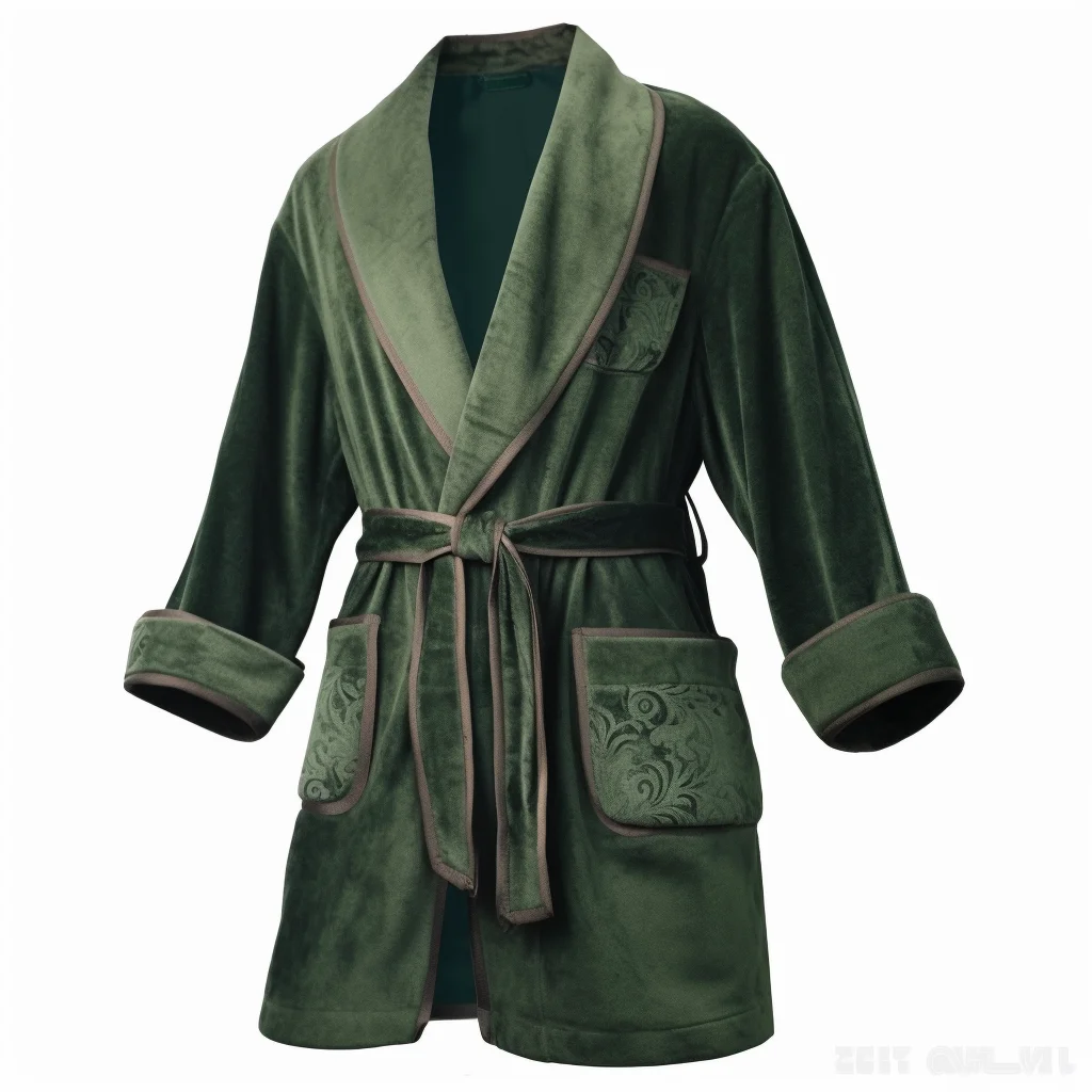 

Зеленая винтажная куртка для курения, халат для мужчин