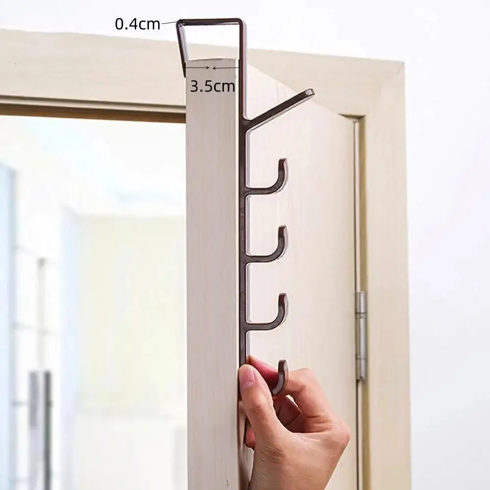 

Multifunctional Door Hanger Creative Towel Hanger Multifunctional With 5 Hooks Wardrobe Coat Hook For Bags Hat 5 Hooks