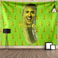 pickles nicolas cage psychedel larg format wall hanging tapestry funny pattern carpet cloth mat room decor home sofa blanket