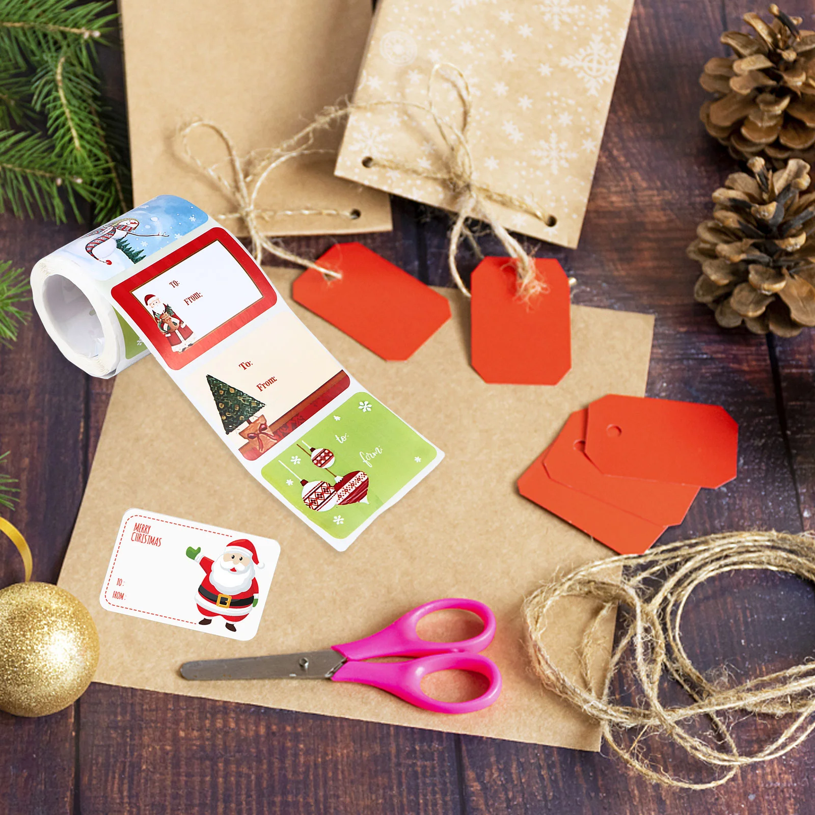 250 шт. рождественские наклейки этикетки упаковочная печать самоклеящаяся