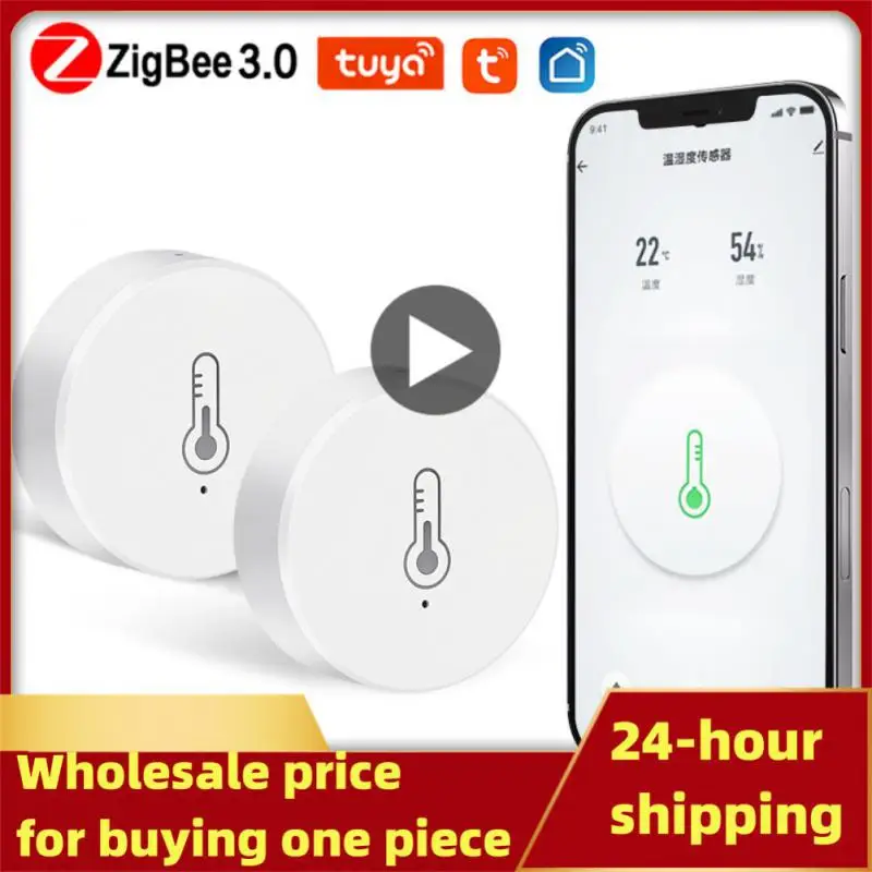

Датчик влажности и температуры Tuya ZigBee, комнатный гигрометр-термометр для умного дома, работает с ассистентом Alexa Smart Life