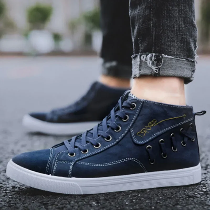 Кеды мужские с вулканизированной подошвой высокие кроссовки повседневная обувь