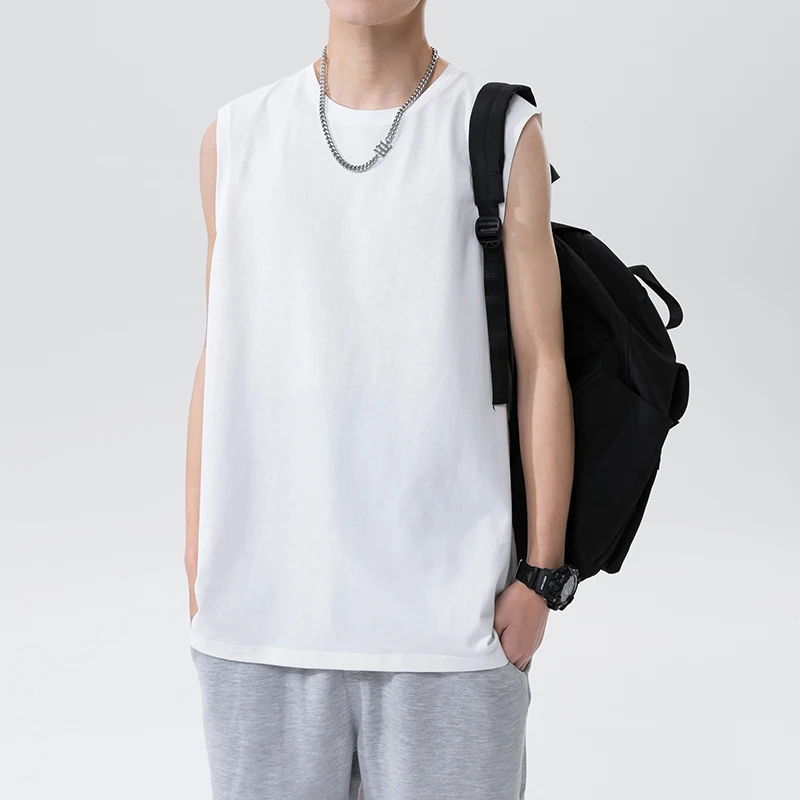 

2022 Summer Fashion Men's Tank Tops Cotton Sleeveless Shirt Man Loose Casual Tank Top Men