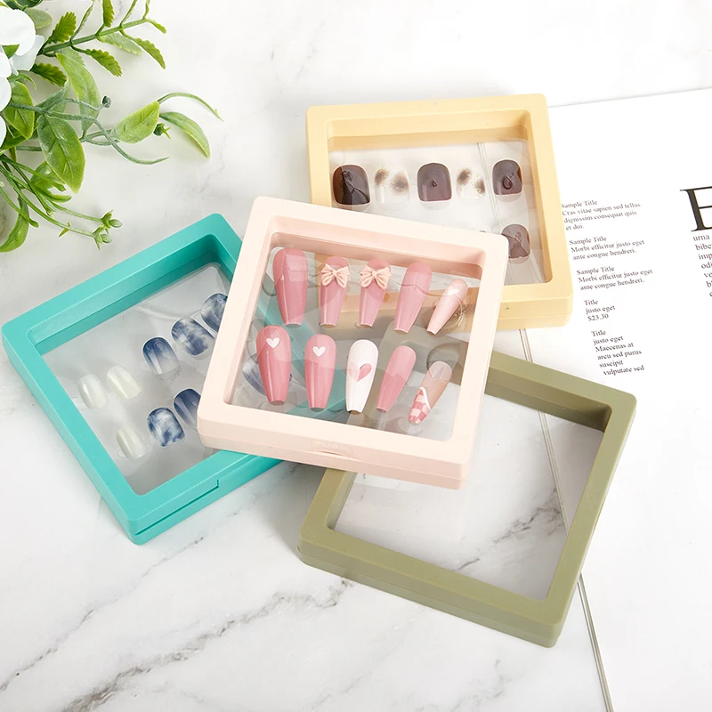 

Fake nail Packing Box Black White Nail Art Display Stand Plastic Film Window Design Manicure Tools Gift Boxes 1PC Manicure tools