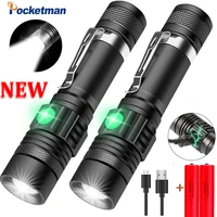 most bright v6l2t6 led flashlights usb rechargeable flashlight bicycle torch outdoor waterproof camping flashlight zoom torch