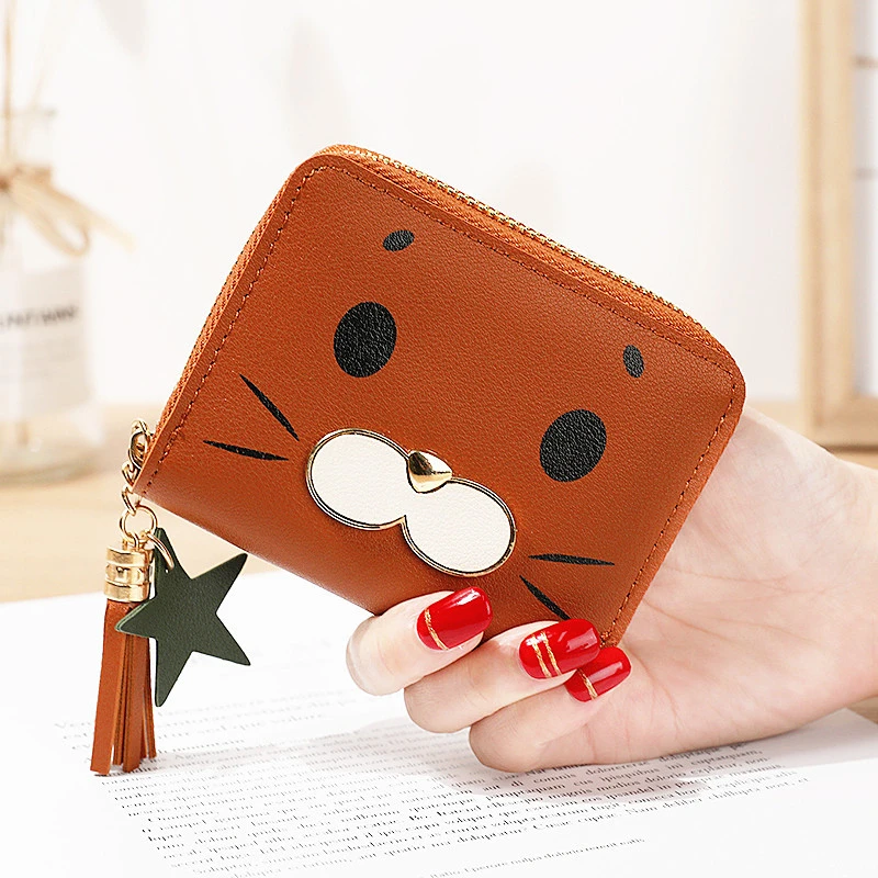 

PU Leather Coin Purses Women Zipper Credit ID Cards Holders Exquisite Small Cash Storage Bag Cute Change Pouch Wallets for Girls