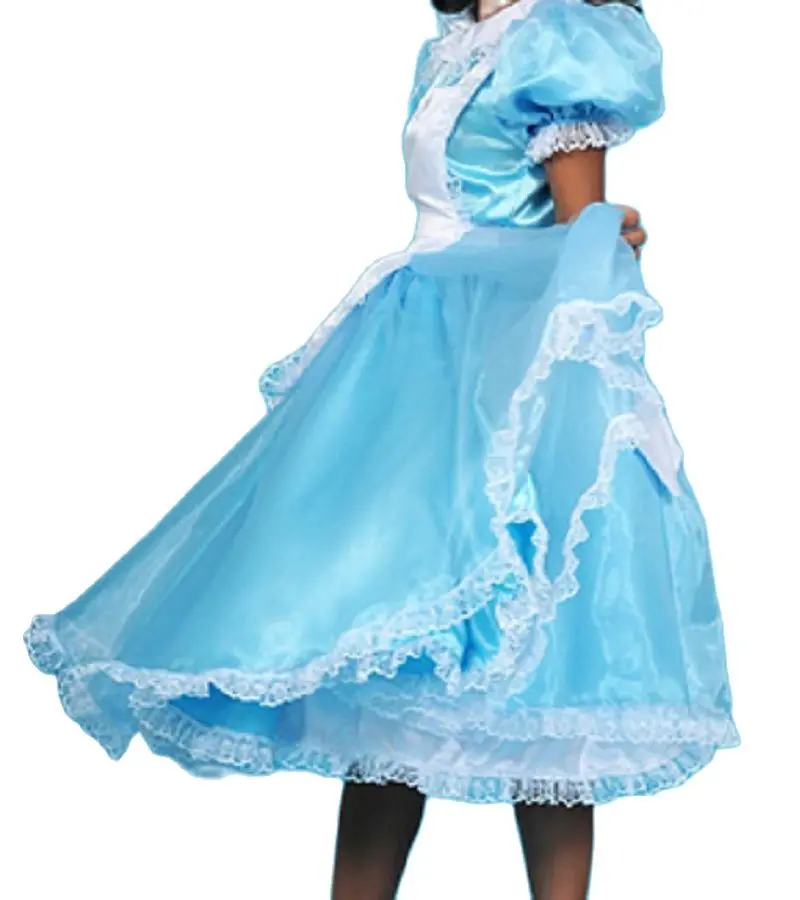 Лидер продаж длинное синее автономное платье из органзы кукольный воротник