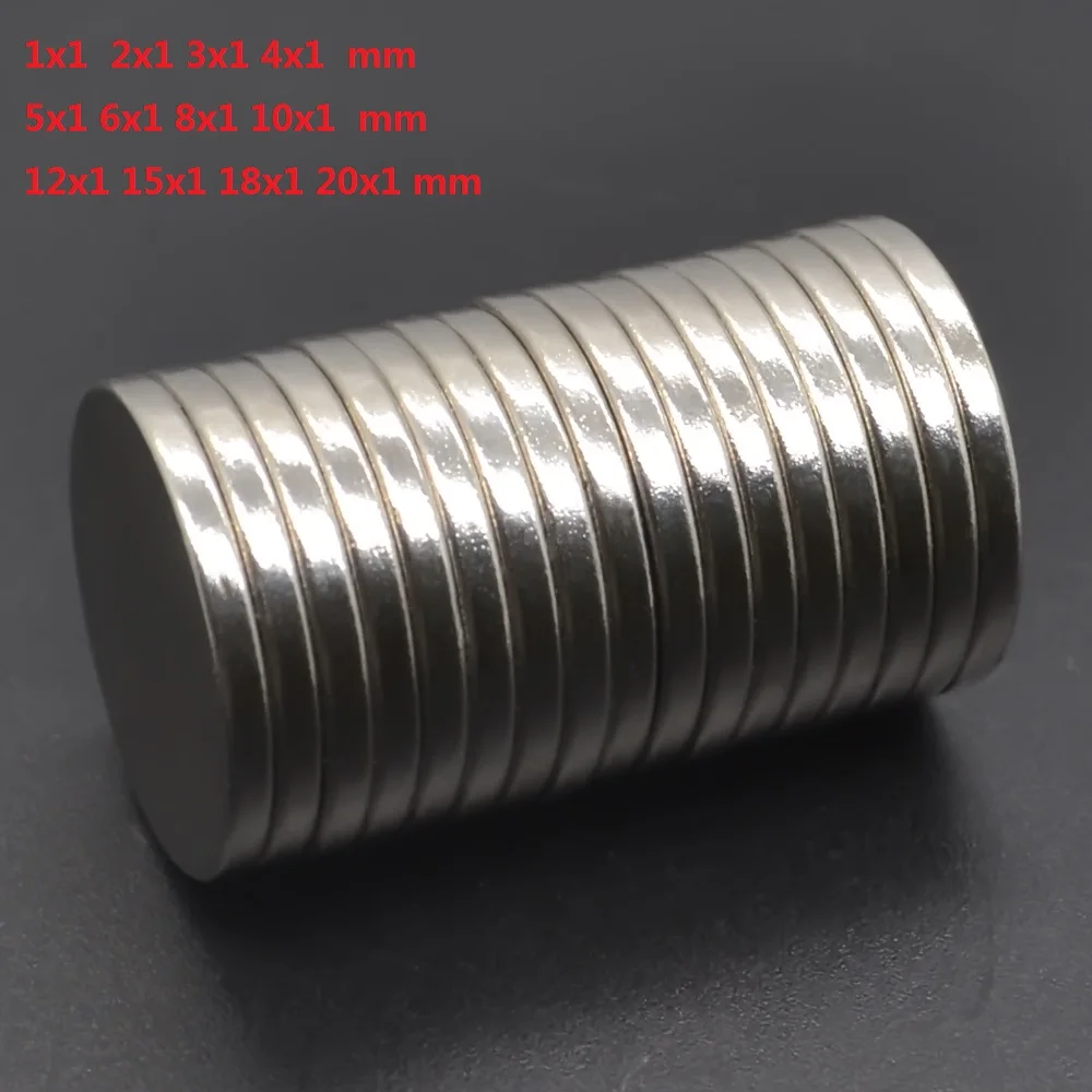 1mm Thick Super Strong Magnets NdFeB Neodymium Thin Small Disc Magnet Permanent N35 Dia 1/2/3/4/5/6/8/10/12/15/18/20mm