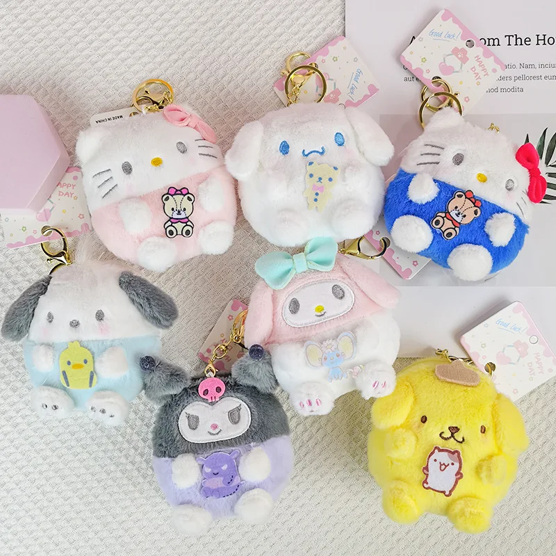 

Милый мультяшный Sanrio, милый помпон Hellokitty, пурин, курми, мимелоди, понравилось, Коричный цвет, подвеска для наушников