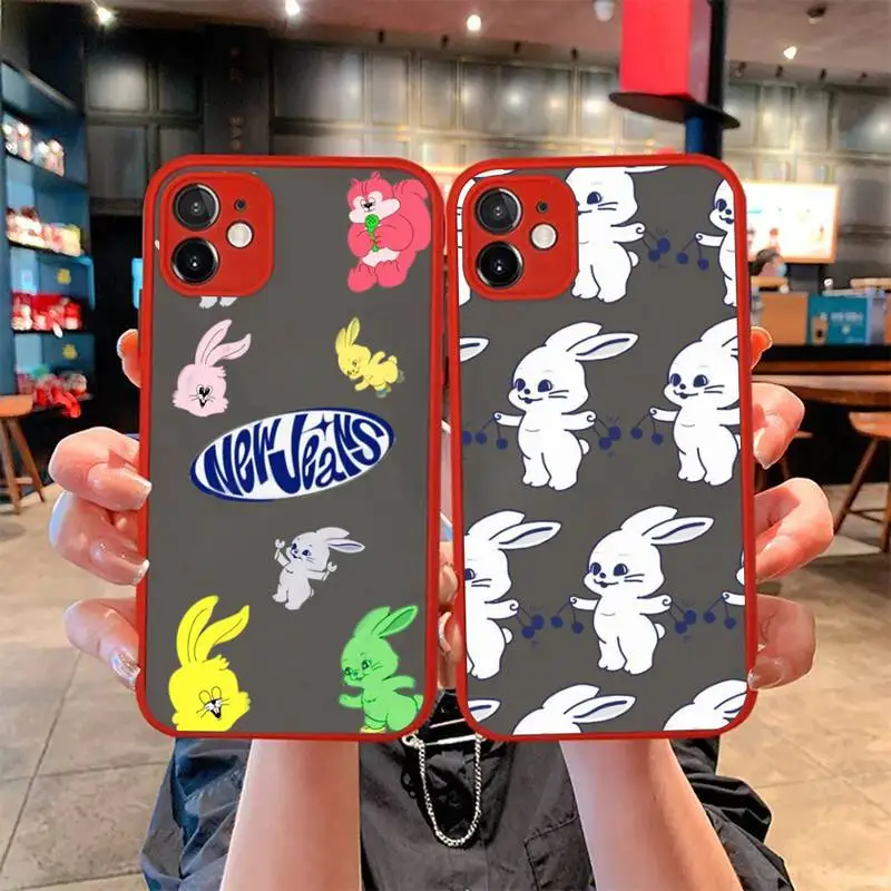 

FHNBLJ Kpop NewJeans Phone Case for iPhone 11 12 13 Mini Pro Max 8 7 Plus X XR XS MAX Matte Silicone Back Cover