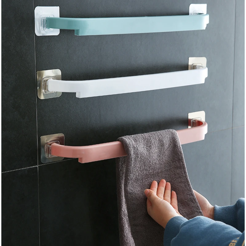 

Wall Mounted Bathroom Towel Shelf Plastic Towel Rack Wc Hanger Kitchen Shelf Storage Rack Holder Bathroom Accessories Organizer