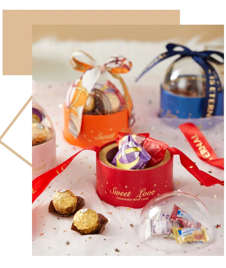 Новые прозрачные полусферы коробки для торта свадебные сувениры подарочная