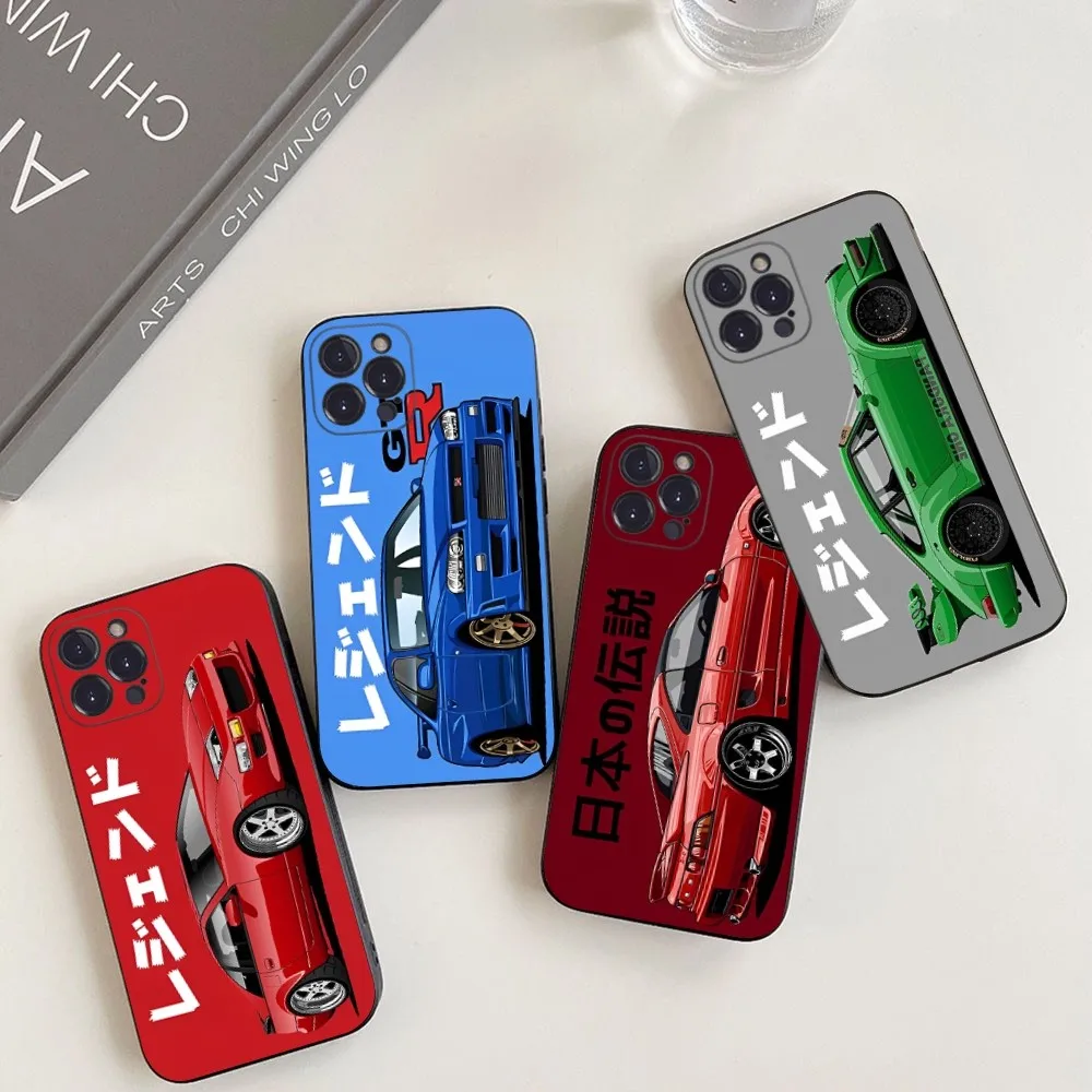 

Japan JDM Sports Cars Comic Phone Case For iPhone 14 13 12 Mini 11 Pro XS Max X XR SE 6 7 8 Plus Soft Silicone Cover