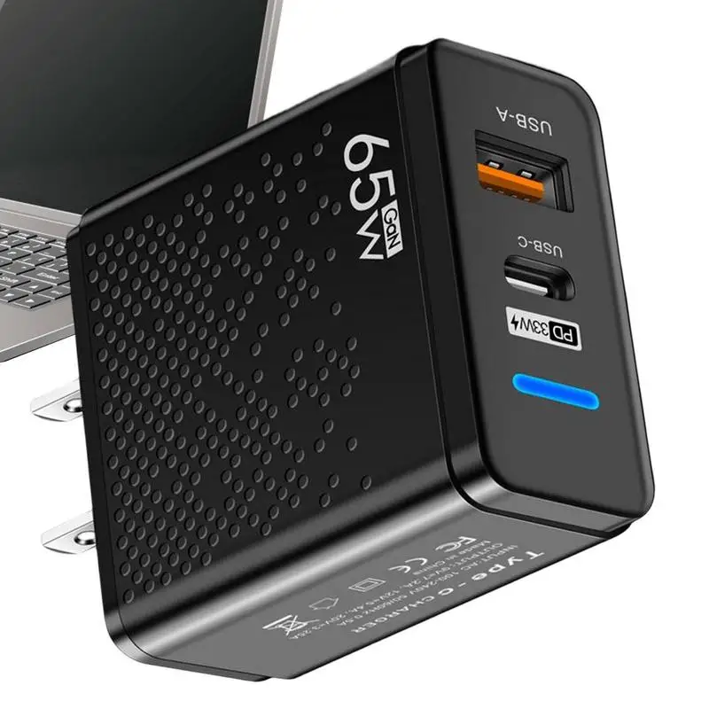

Type C Wall Charger | PD 65w Fast Charging Block | Fast Charging Block Type C 65W Wall Charger with Dual Ports for Smartphone Ta