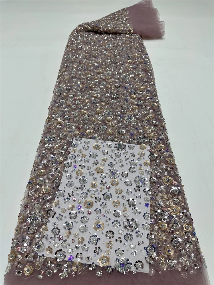 Африканские бусины тюль для жениха кружевная ткань 2024 Высококачественная