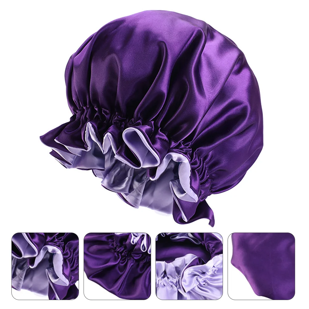 

Color Makeup Hair Hair Bonnet Night Sleeping for Home (Purple)