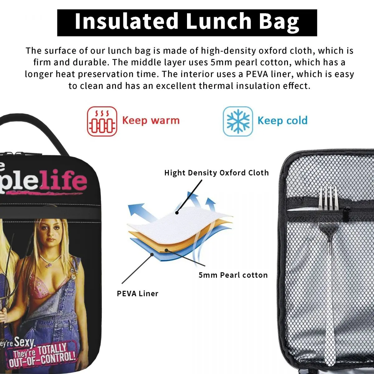 Изолированный Ланч-бокс Paris Hiltons The Simple Life Париж и Николь пакет для хранения еды