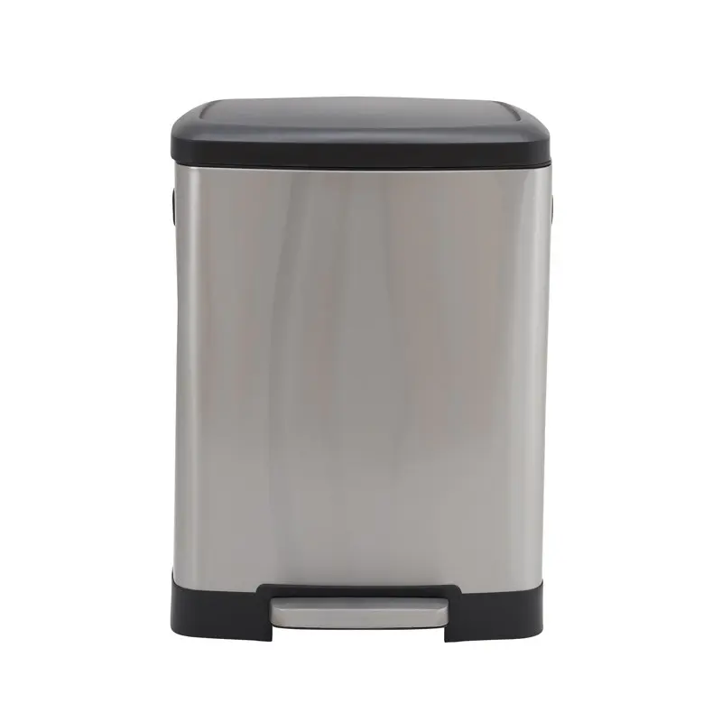 

- 50 L Rectangular Step Can, Stainless Black Lid Garbage Bin Kitchen Bathroom Toilet Trash Can Best Automatic Induction Waterpr