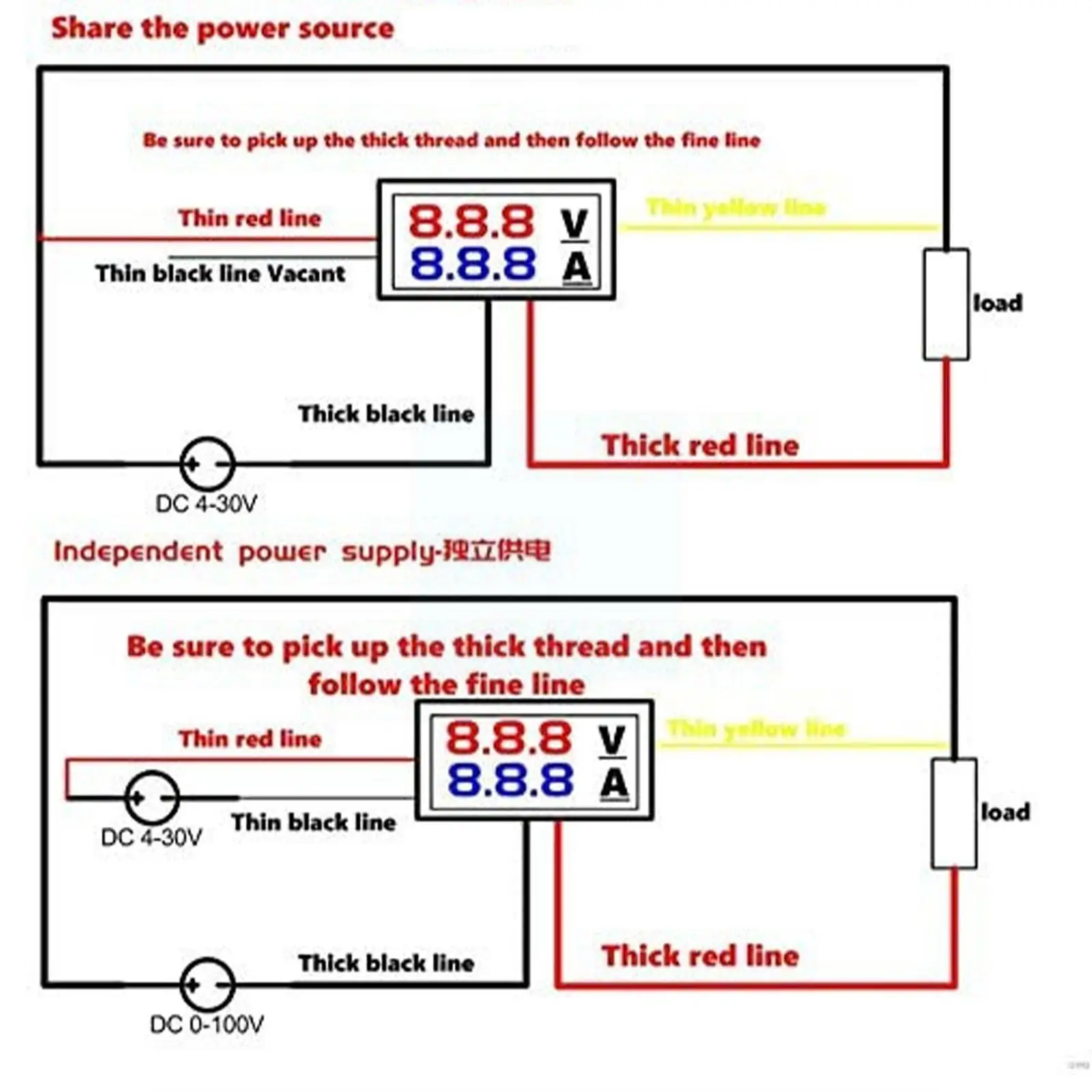 

Digital Ammeter Voltmeter Dc0-100v/50a 100a Voltmeter Digital Car Meter Gauge Dual Led Motorcycle Volt Ammeter Amp Electrom A4s9