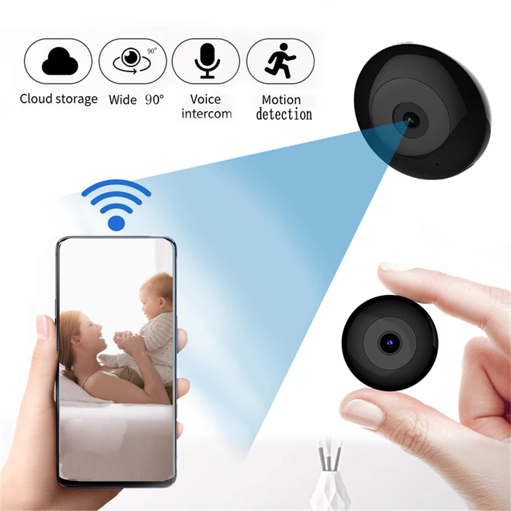 

Мини WIFI камера HD 1080P беспроводная видеокамера камера безопасности Детская IP камера монитор видеокамера циклическая запись камера для умног...