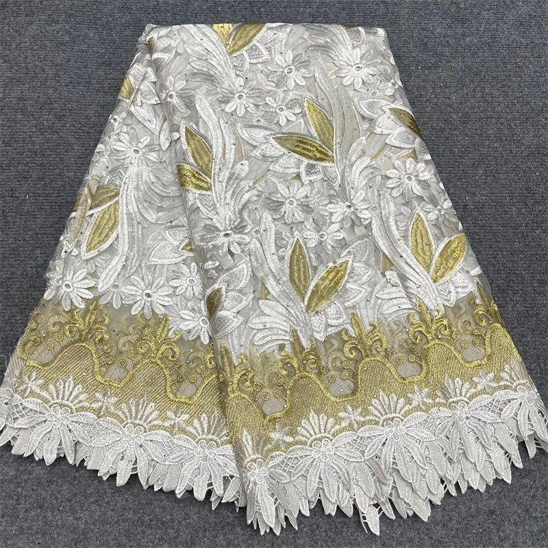 

Новая африканская кружевная ткань, высококачественное кружево с камнями, африканская французская сетчатая кружевная ткань с вышивкой Тюлевая сетчатая Кружевная Ткань 5 ярдов
