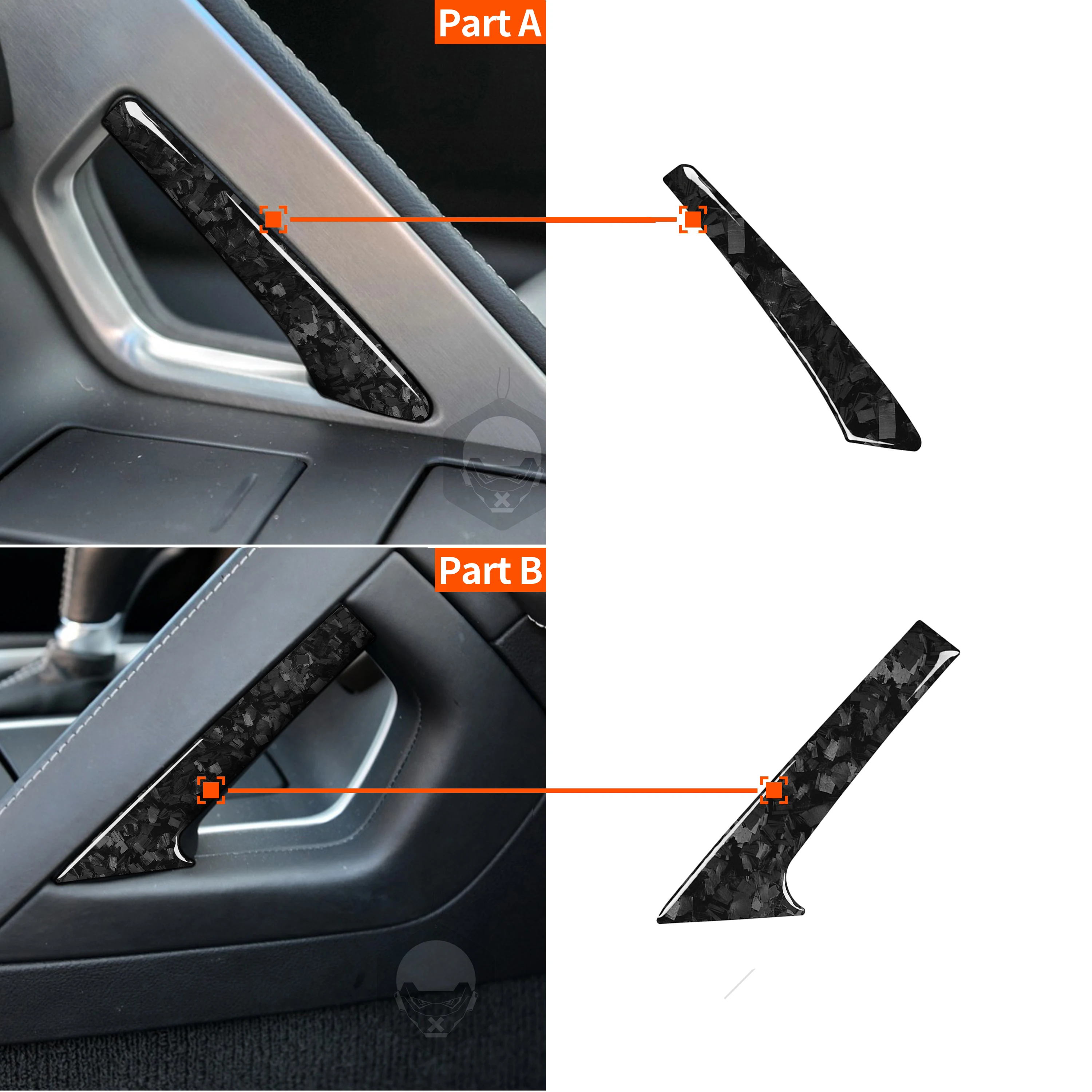 

for Chevrolet corvette C7 2014-2019 Both Sides of the Central Handle Decoration Cover Sticker Decal Trim Car Accessories