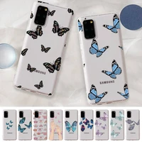 butterfly pattern phone case for samsung s20 s10 lite s21 plus for redmi note8 9pro for huawei p20 clear case