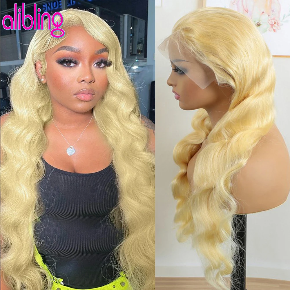 

613 Blonde 13x6 Lace Frontal Remy Human Hair Wig Malaysian Body Wave Honey Blonde Wig PrePlucked 13x4 Transparent Lace Front Wig