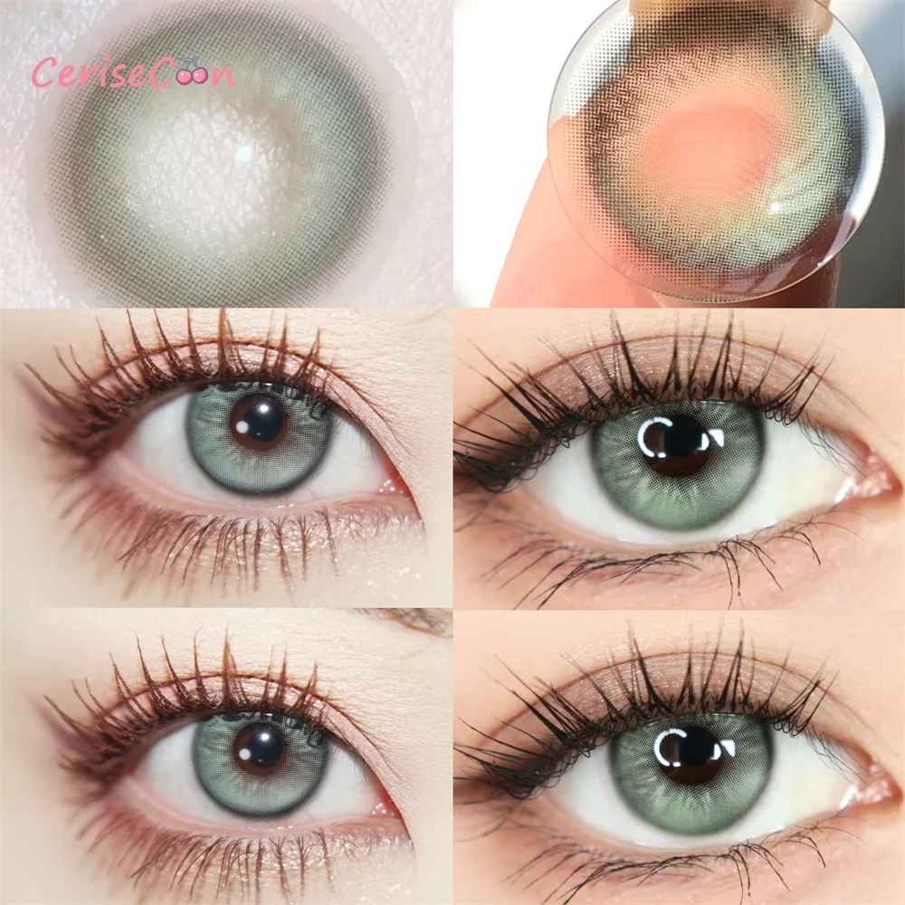 

Зеленые контактные линзы CherryCon Taylor цветные ежегодные мягкие для глаз маленькие красивые контактные линзы для зрачка при близорукости обезжириваемые 2 шт./пара