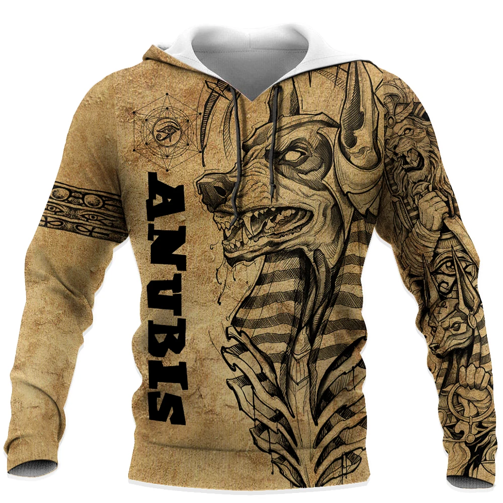 

CLOOCL Egyptian Gods Ancient Anubis Tattoo 3D Printed Mens Hoodie Sweatshirt Unisex Streetwear Casual Zip Jacket Pullover