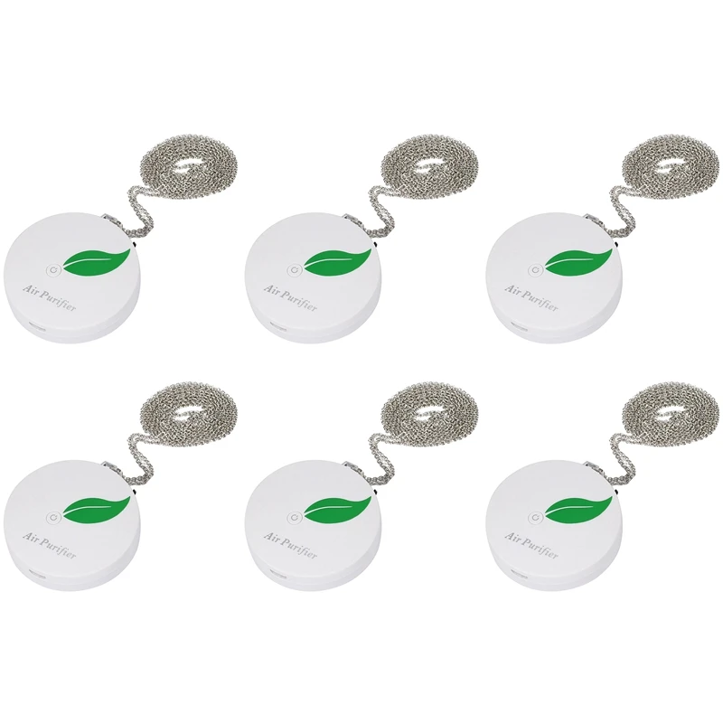 6X Air Purifier Household Negative Ion Air Purifier, Portable Necklace, For Adults And Children White