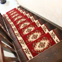 10/14Pcs Stair Tread Carpet Mats European Style Non-slip Stair Mat Home Indoor Self Adhesive Step Carpets Rugs for Kids Elder