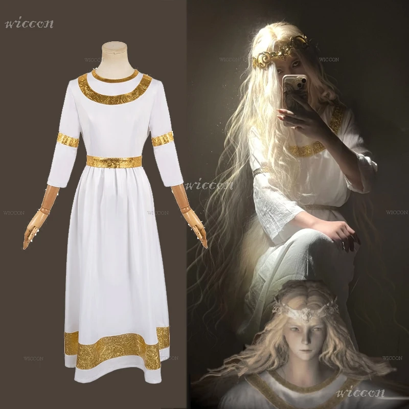 Game Witch Miquella Cosplay Costume Wig Women Roleplay Anime Style Dress Magic Role Playing Halloween Party Outfit Shadow