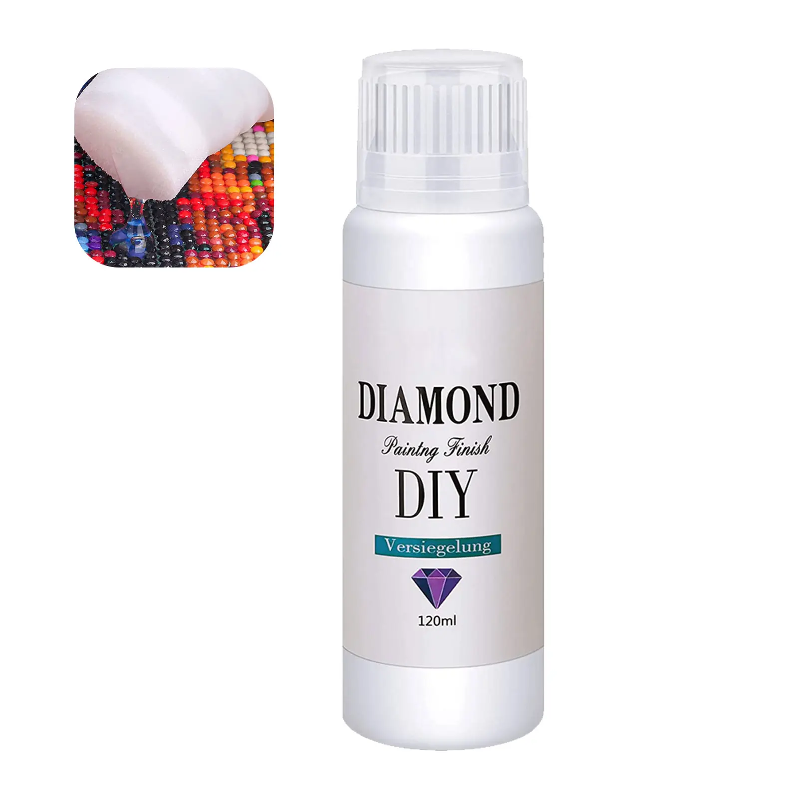 

120ml DIY DiamondPainting Conserver Permanent Hold & Shine Effect Sealer Brightener Glue Clean Gel