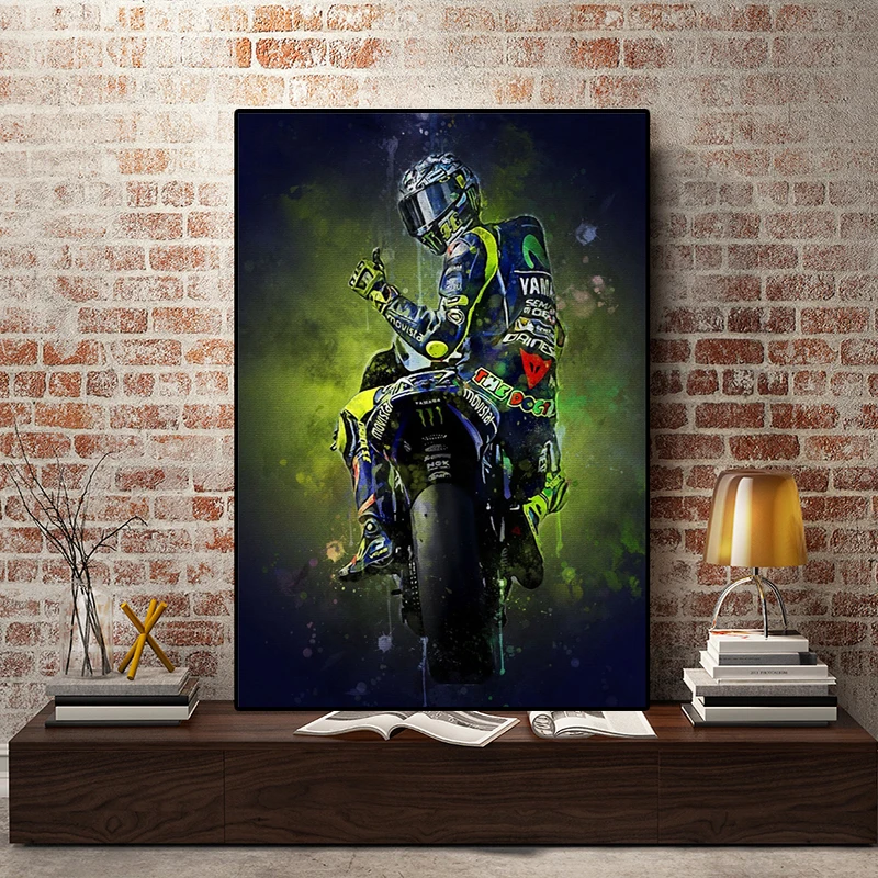 

Valentino Rossies Poster Motorcycle Wall art Canvas Painting Prints Pictures Print for Living Room Wall Decor Home Decoration
