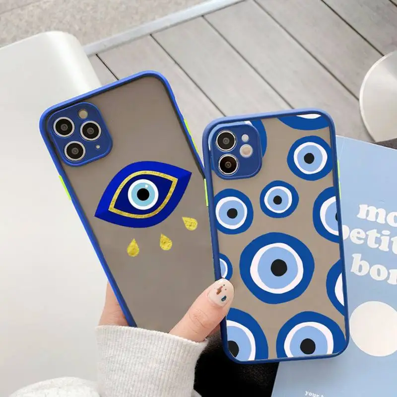 

turkish devil eyes Phone Case matte transparent For iphone 14 11 12 13 plus mini x xs xr pro max cover