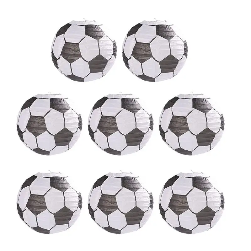 

8pcs Hanging Soccer Paper Lanterns Soccer Party Hanging Decorations Party Favors