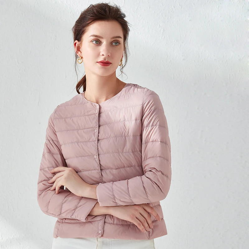 Woman Good Quality Ultra Light Down Jacket Portable Parka Matt Fabric Casual 90% Duck Down Coat Warm Parka Lightweight Jacket