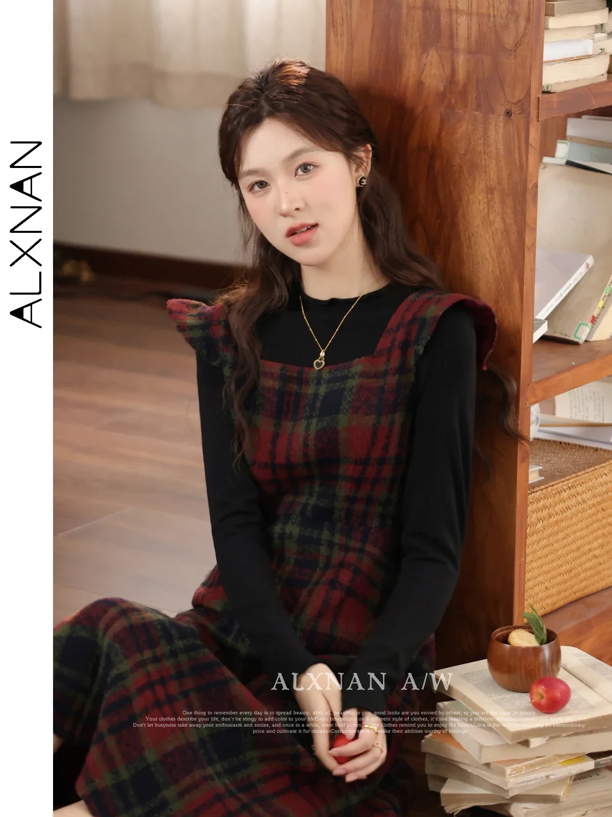 ALXNAN черная тонкая футболка 2024 осень-зима теплые топы с длинными рукавами для